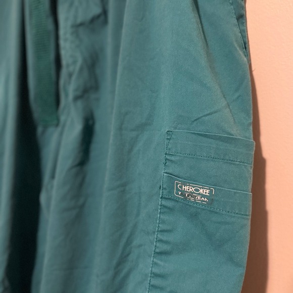 Cherokee Workwear Scrub Pants Teal Green Elastic‎ Waist Drawstring Medical - Picture 5 of 6